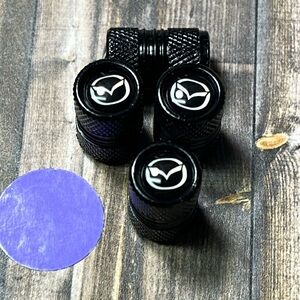 5for$10 Black Mazda Tire Stem Valve Caps Tire Accessories & Car Accessories NWT